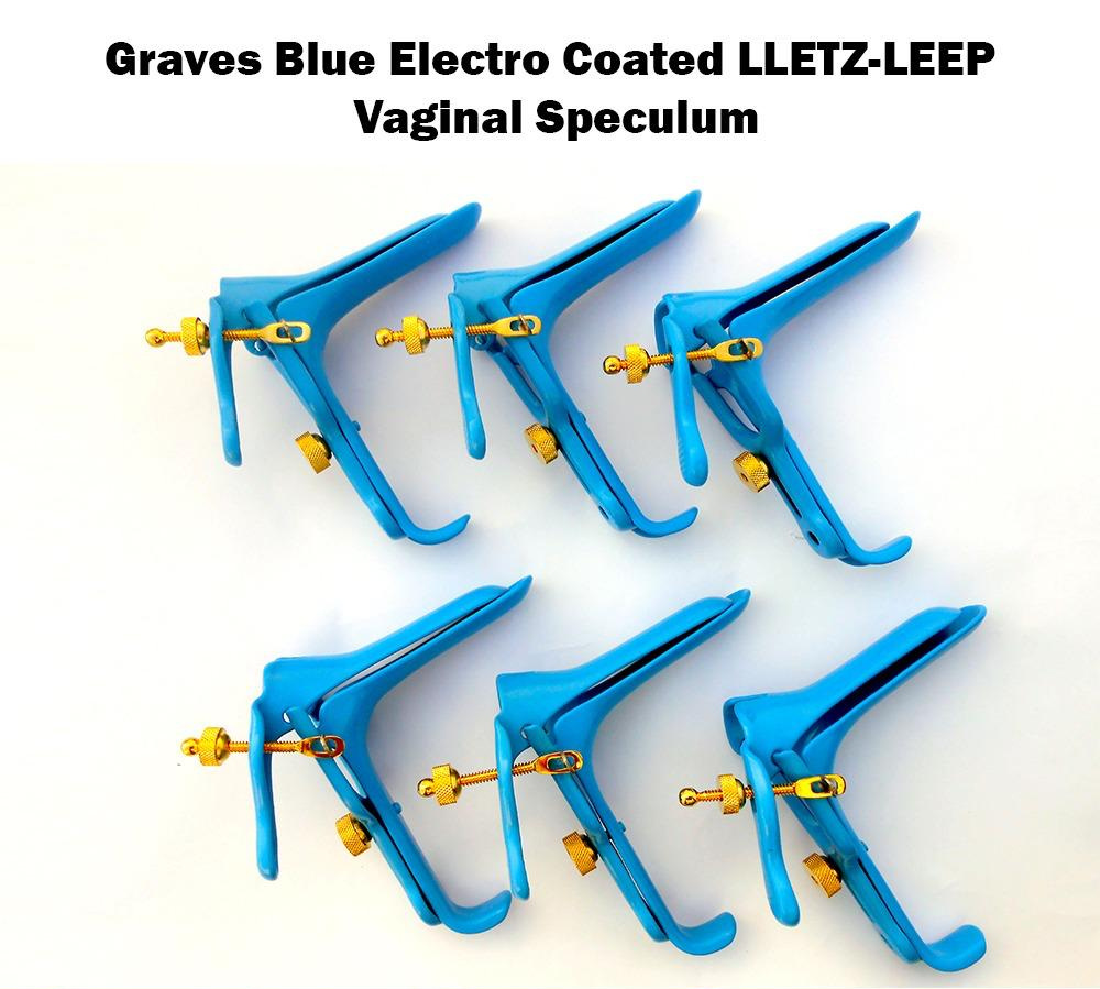 AM Graves Blue Electro-Coated LLETZ-LEEP Vaginal Speculum